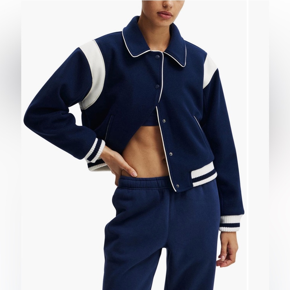 Cotton On Navy Blue and White Women's Jacket - Picture 2 of 13